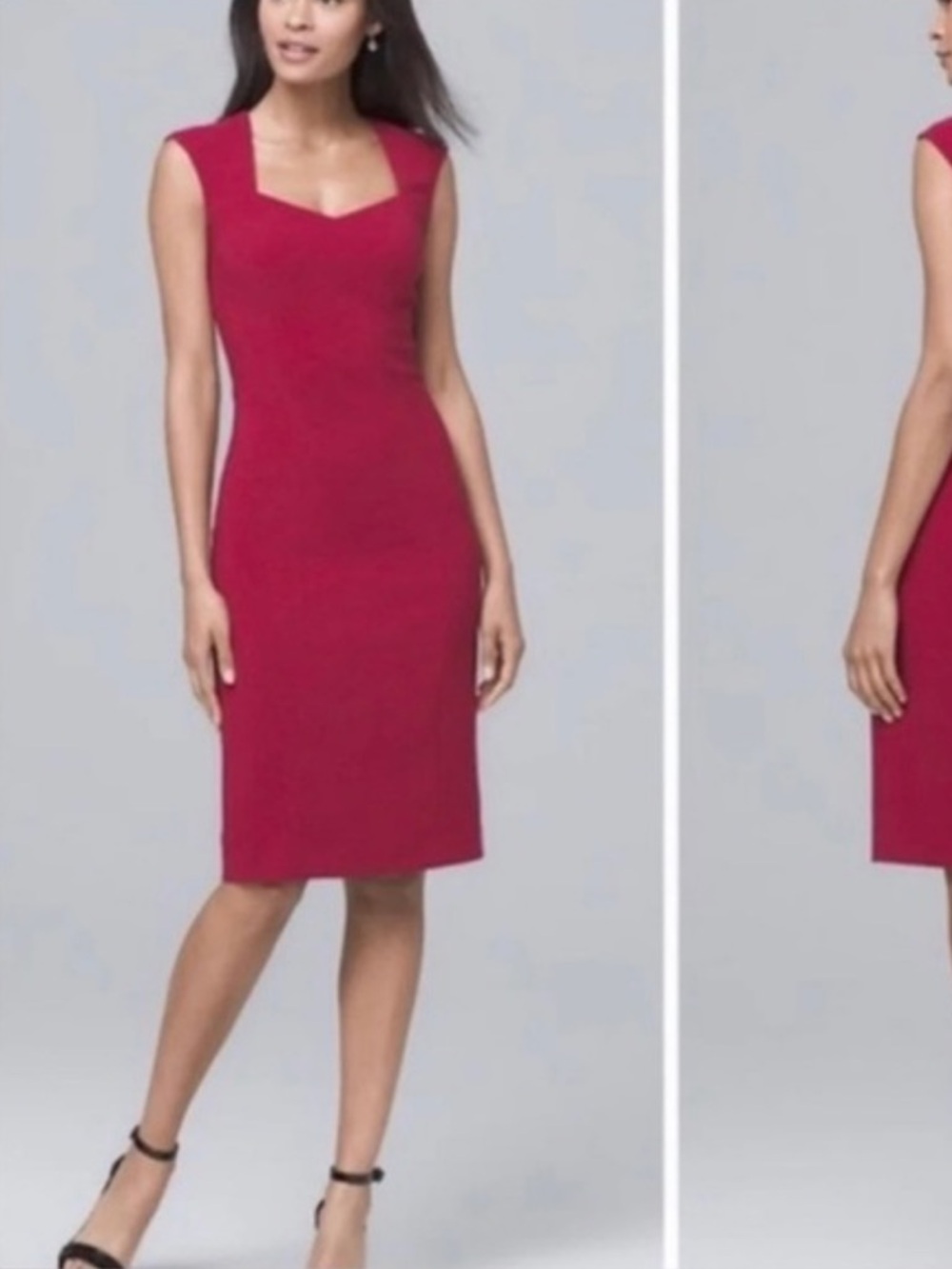 White House Black Market - Seamed Cap-sleeve Cocktail Dress - magenta - size 8